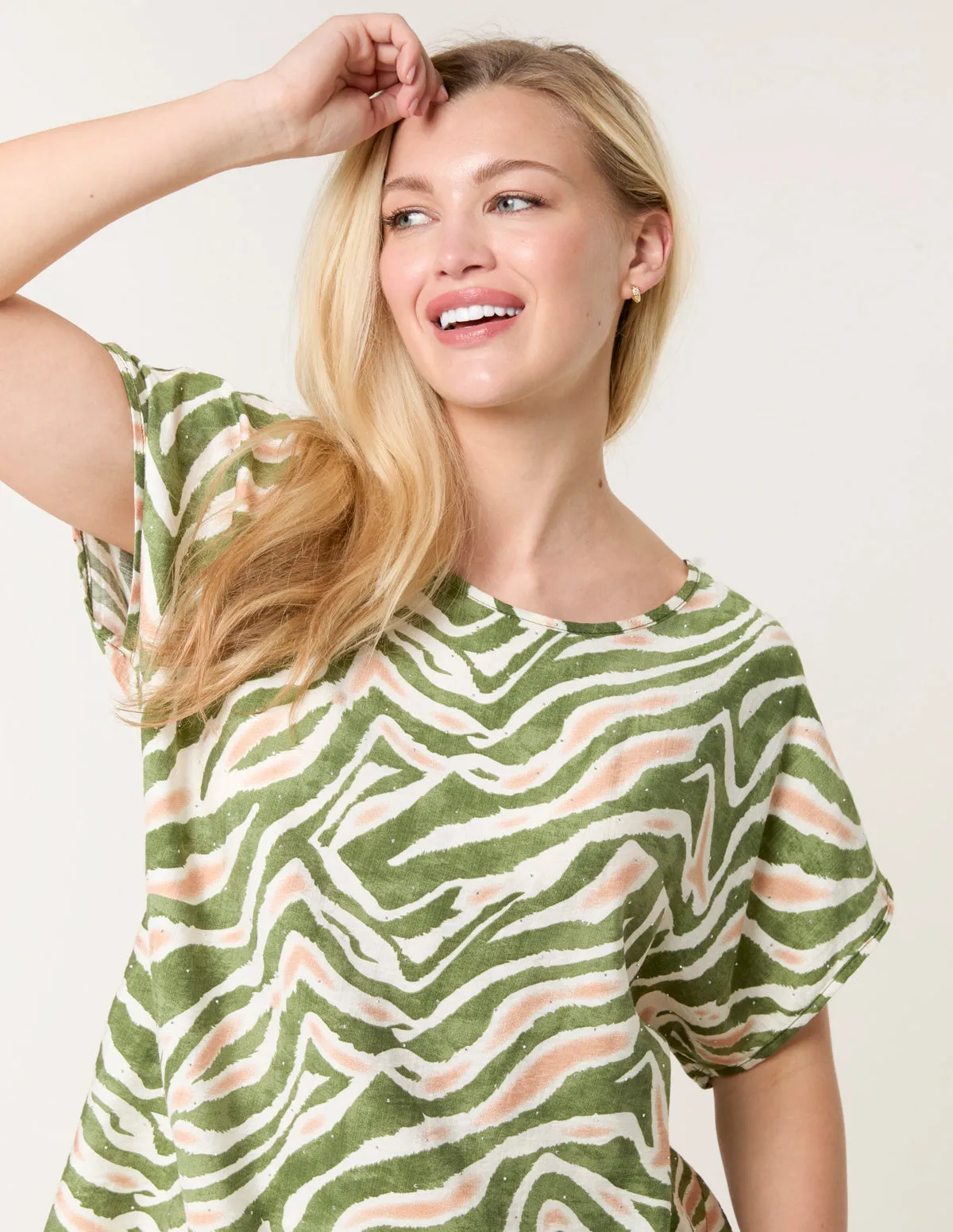 Animal Printed Diamante Detailed Top sold by Blue Vanilla product image thumbnail 2