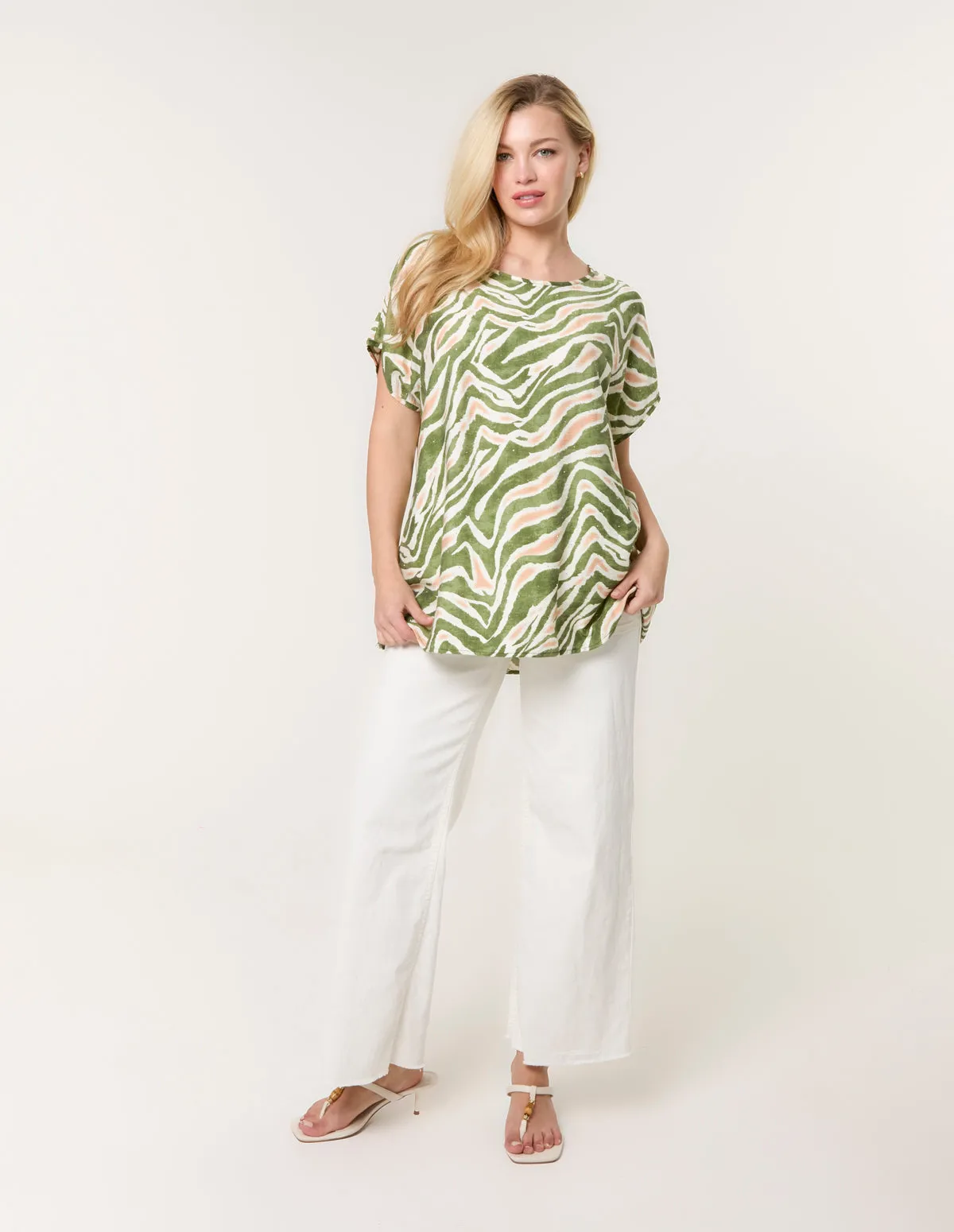 Animal Printed Diamante Detailed Top sold by Blue Vanilla product image thumbnail 3