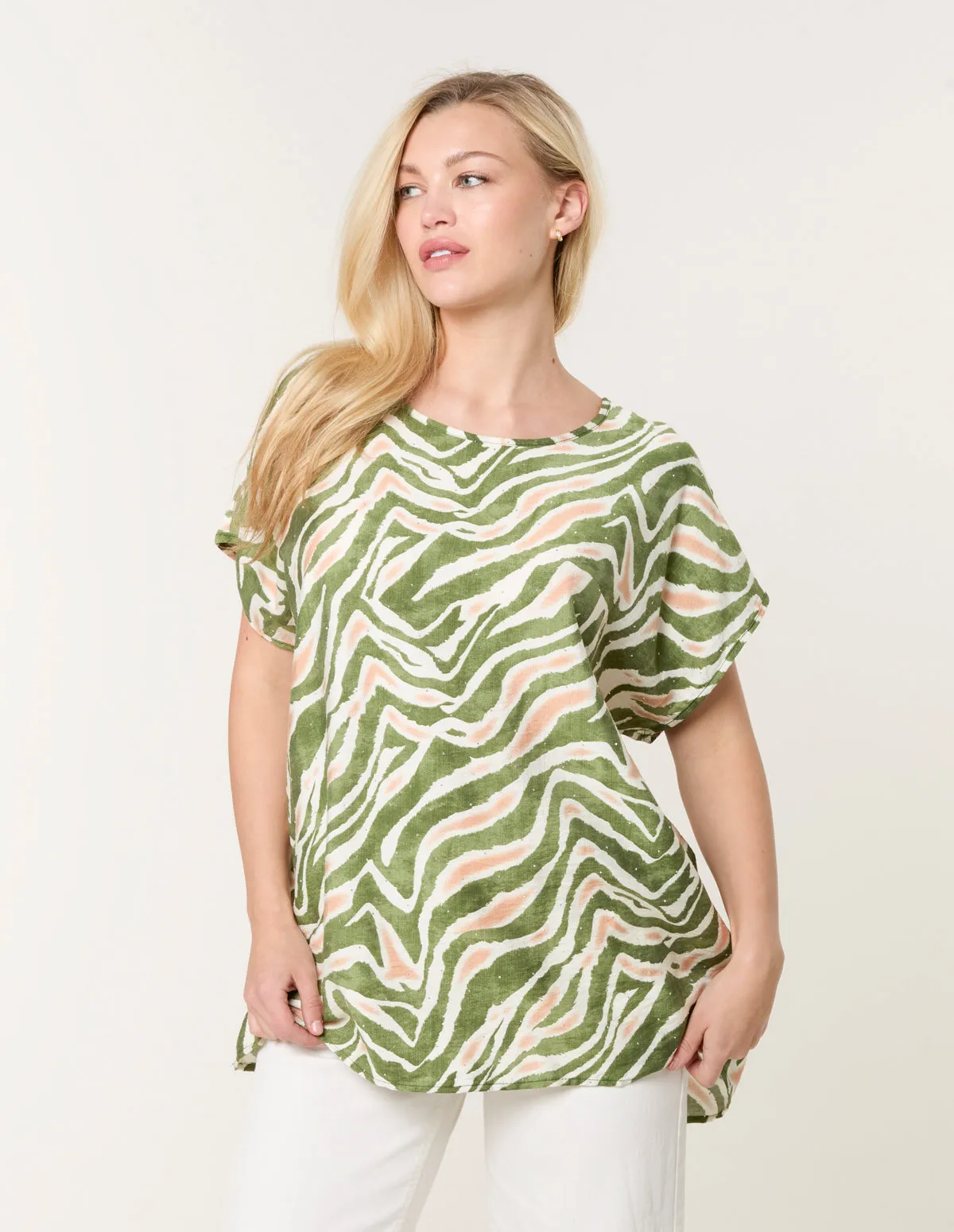 Animal Printed Diamante Detailed Top sold by Blue Vanilla