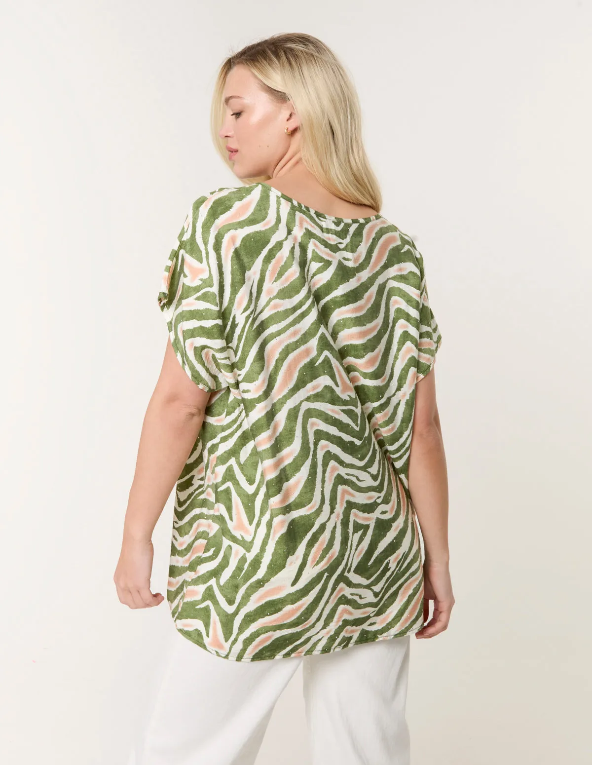 Animal Printed Diamante Detailed Top sold by Blue Vanilla product image thumbnail 4