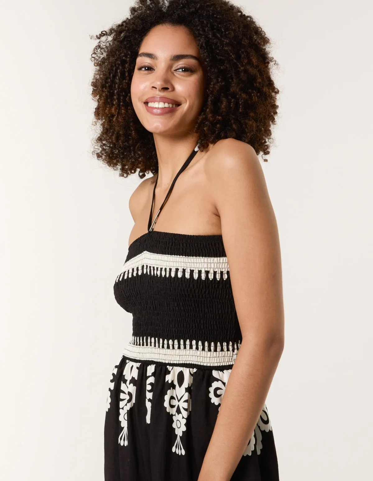 Halter Neck Shirred Waist Jumpsuit sold by Blue Vanilla product image thumbnail 3