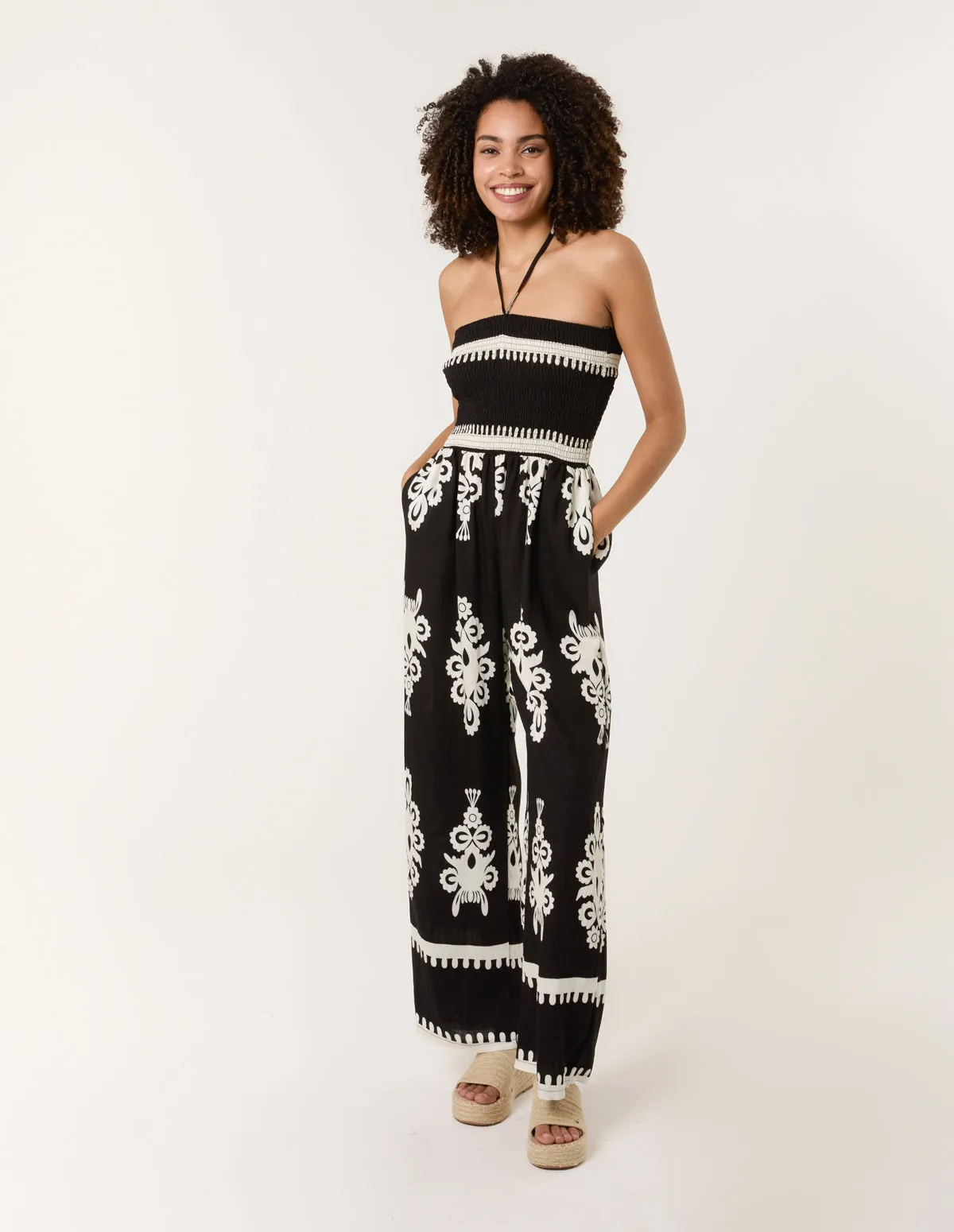 Halter Neck Shirred Waist Jumpsuit sold by Blue Vanilla product image thumbnail 2