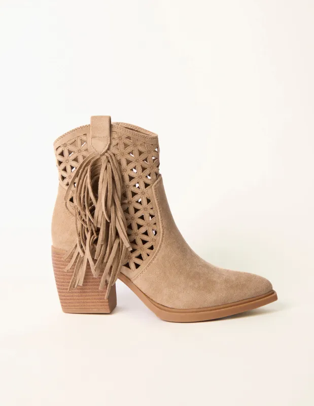 Laser Cut Tassel Cowboy Boots made by Blue Vanilla
