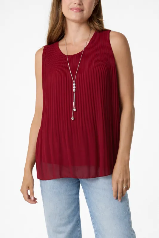 Sleeveless Pleated Top sold by Blue Vanilla
