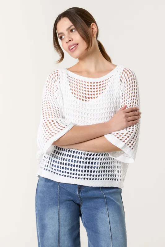 Round Neck Net Top sold by Blue Vanilla