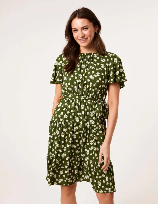 Crew Neck Tiered Mini Dress made by Blue Vanilla