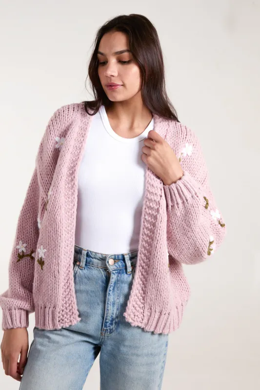 Flower Embroidery Detailed Cardigan made by Blue Vanilla