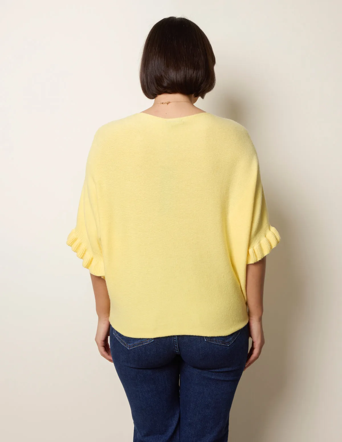 Knitted Frill Sleeve Batwing Jumper sold by Blue Vanilla product image thumbnail 4
