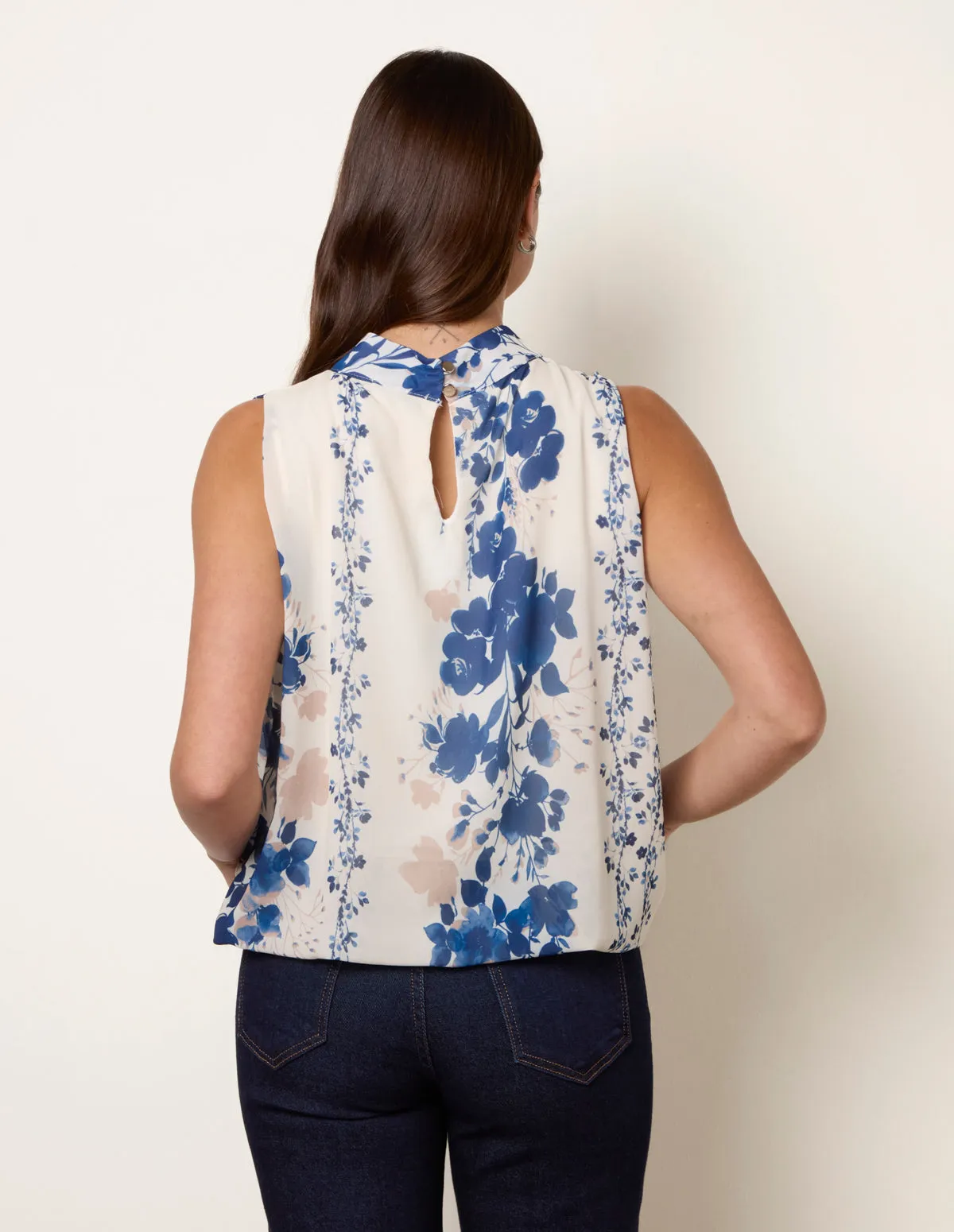 High Neck Sleeveless Puffball Top sold by Blue Vanilla product image thumbnail 4