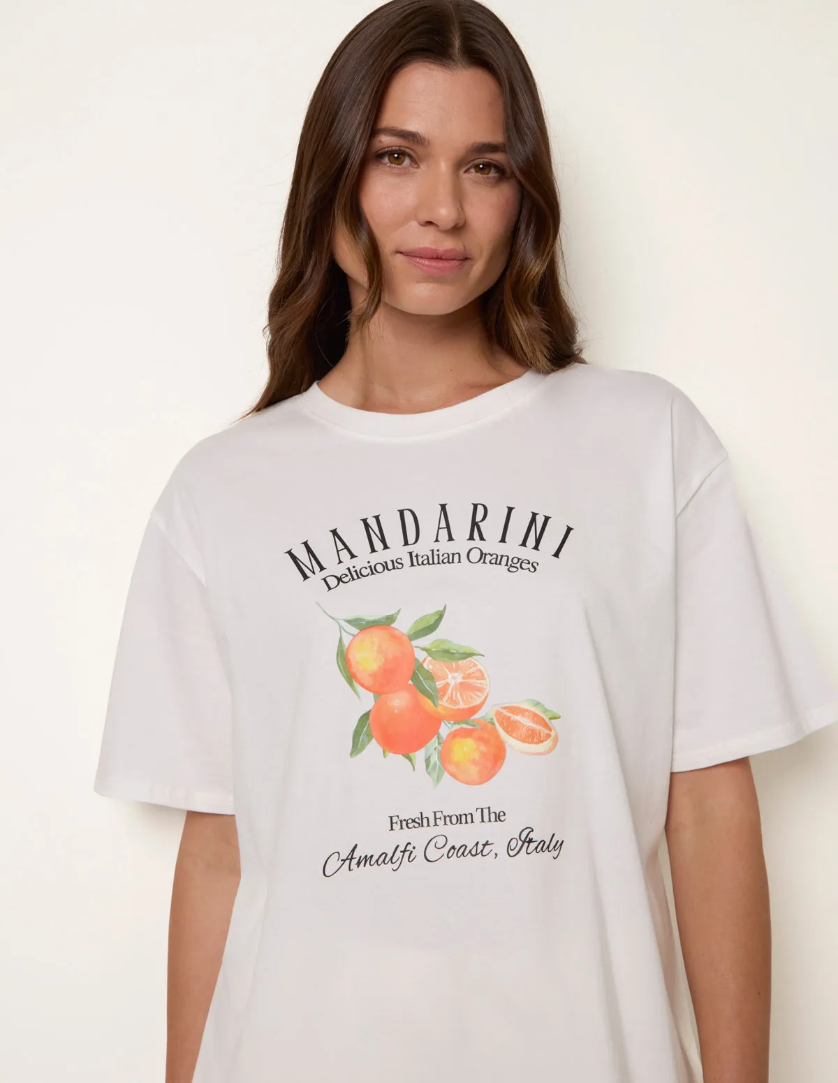 Mandarini Graphic Print Crew-Neck T-shirt sold by Blue Vanilla product image thumbnail 3