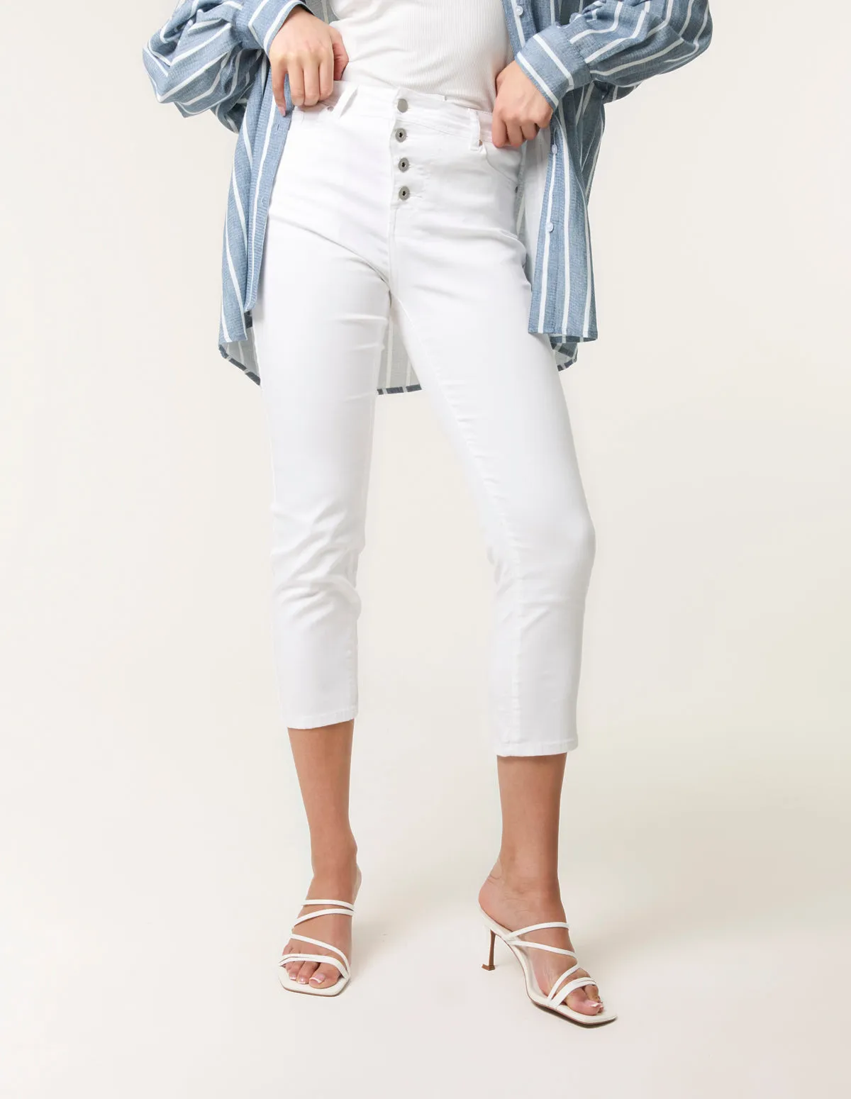 Button Front Capri Jeans sold by Blue Vanilla product image thumbnail 2