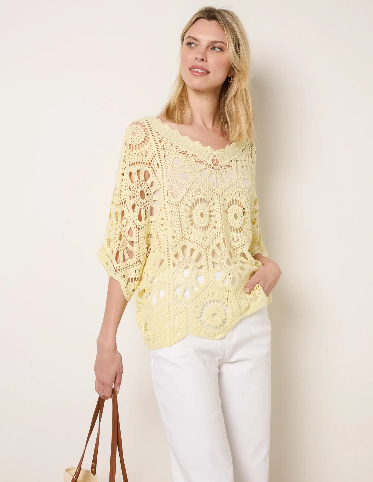 Crochet Detailed Kimono Top sold by Blue Vanilla product image thumbnail 2