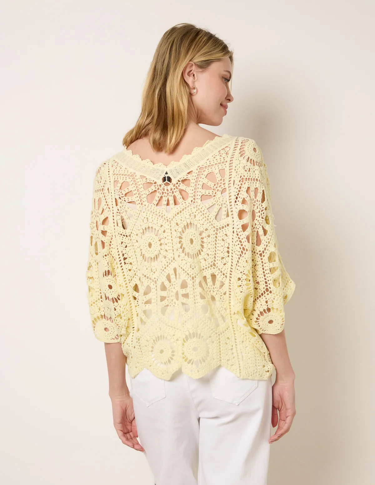 Crochet Detailed Kimono Top sold by Blue Vanilla product image thumbnail 4