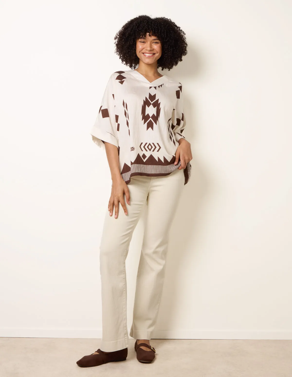 Linen Geometric Print Top sold by Blue Vanilla product image thumbnail 3