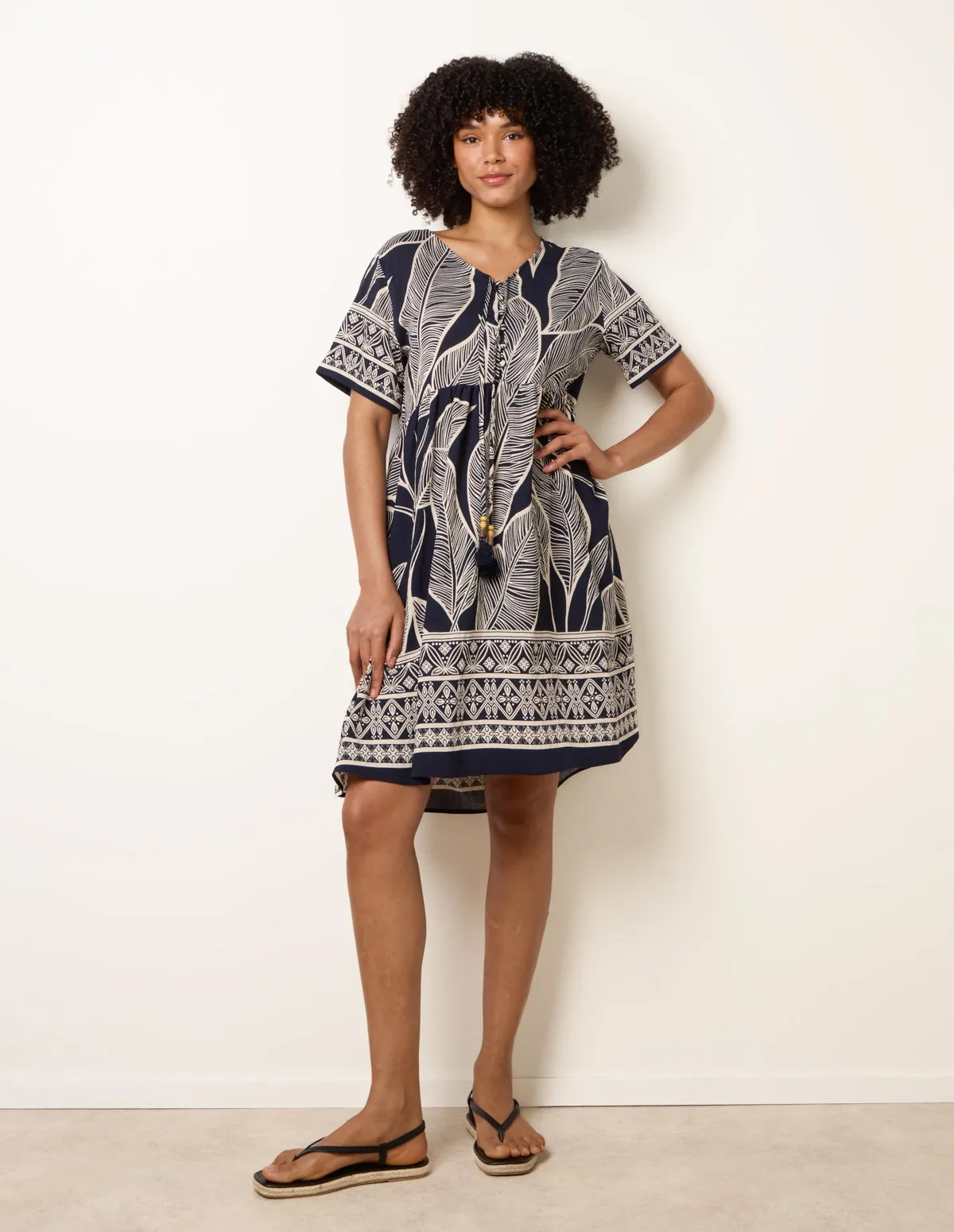 Dress With Tropical Leaf Print sold by Blue Vanilla