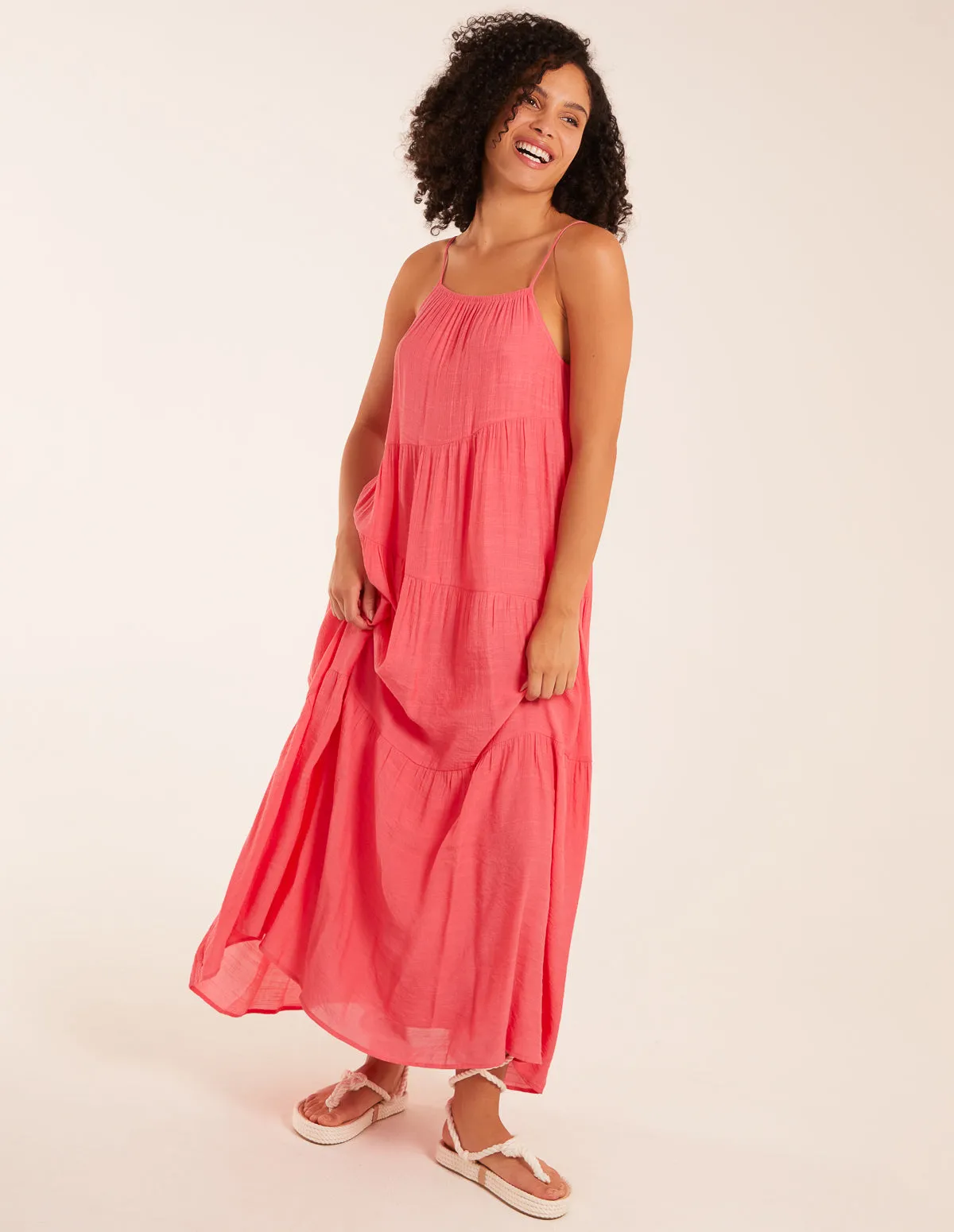 Drawstring Tier Maxi Dress sold by Blue Vanilla