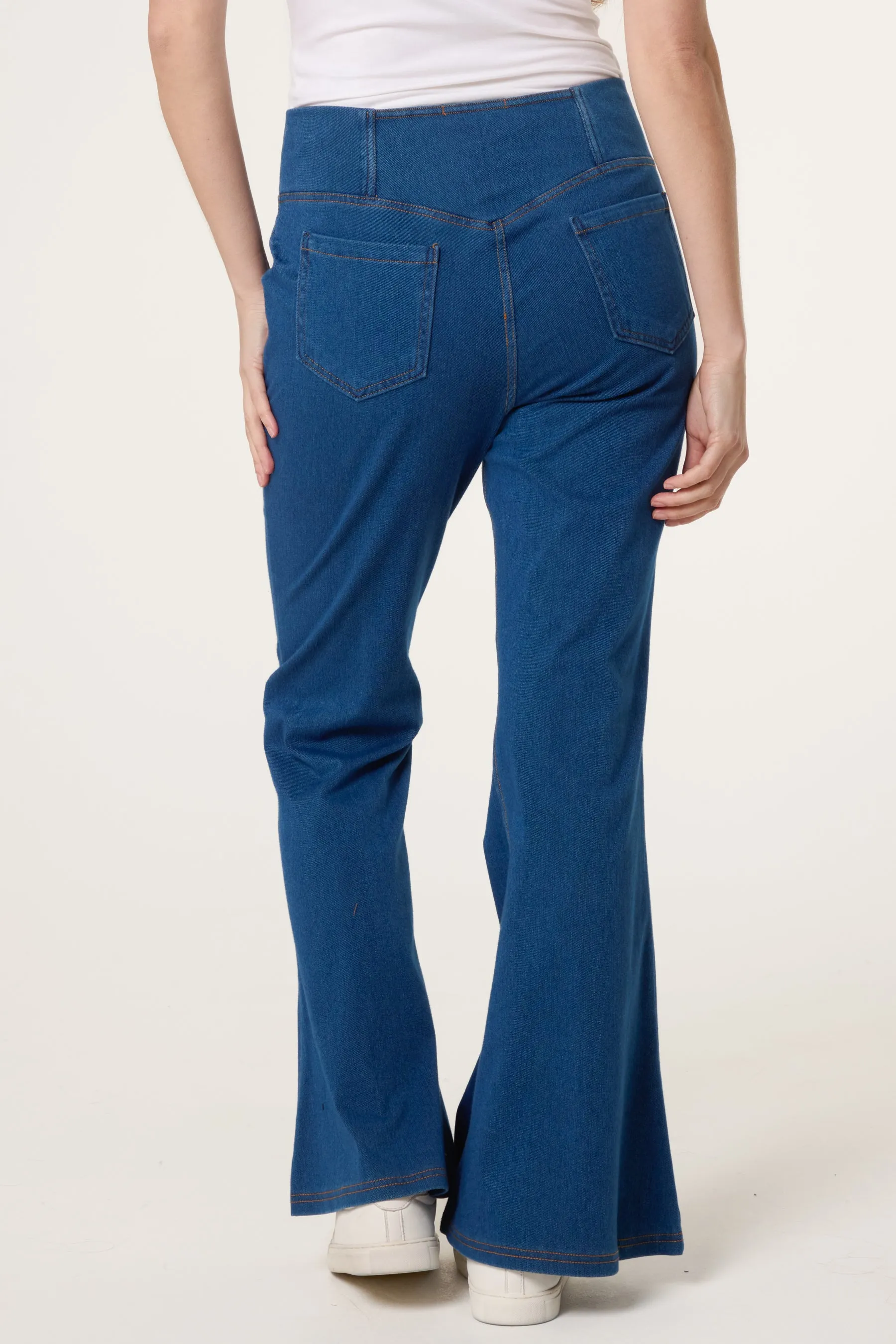 Flared Cross Over Waistband Jeans sold by Blue Vanilla product image thumbnail 4