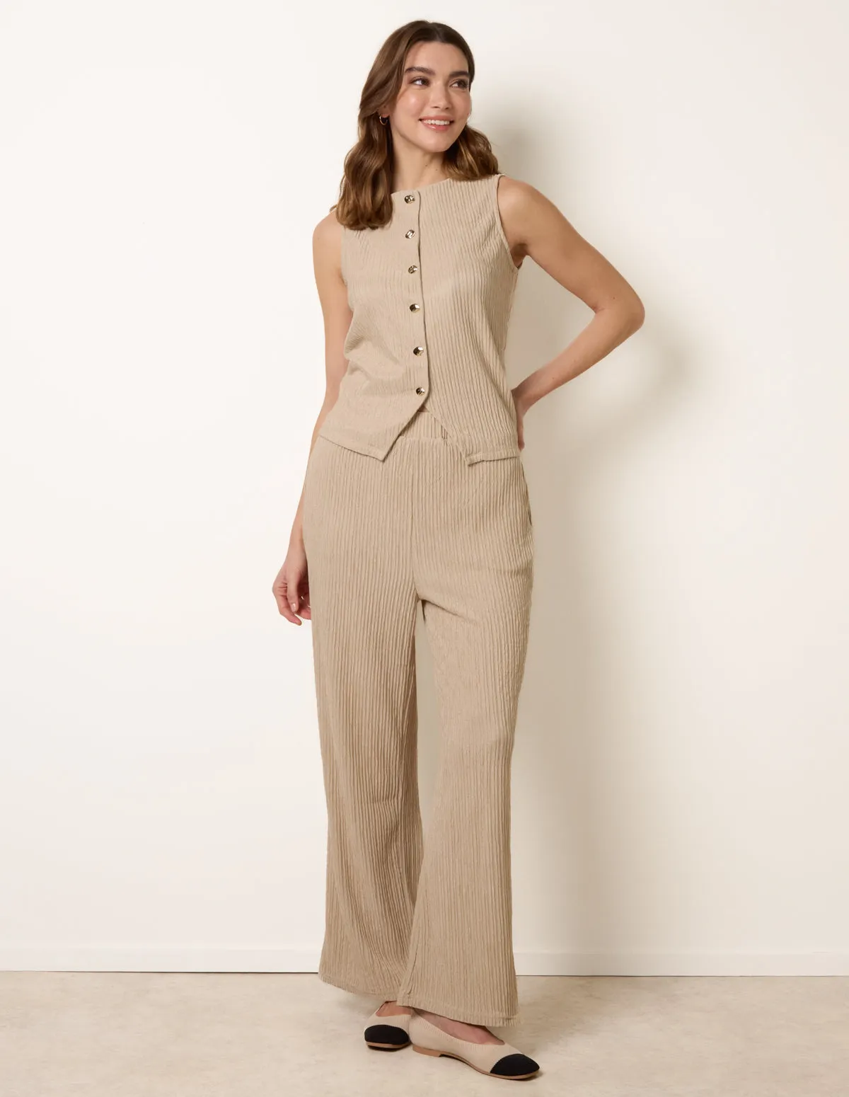 Crew Neck Button Through Vest sold by Blue Vanilla product image thumbnail 2