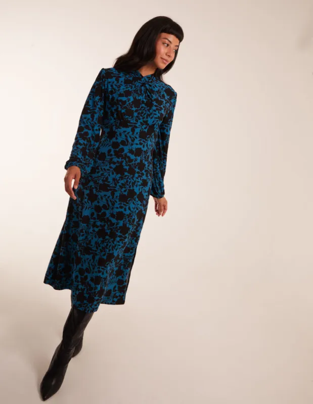 Wrap Neck Fit And Flare Midi Dress sold by Blue Vanilla