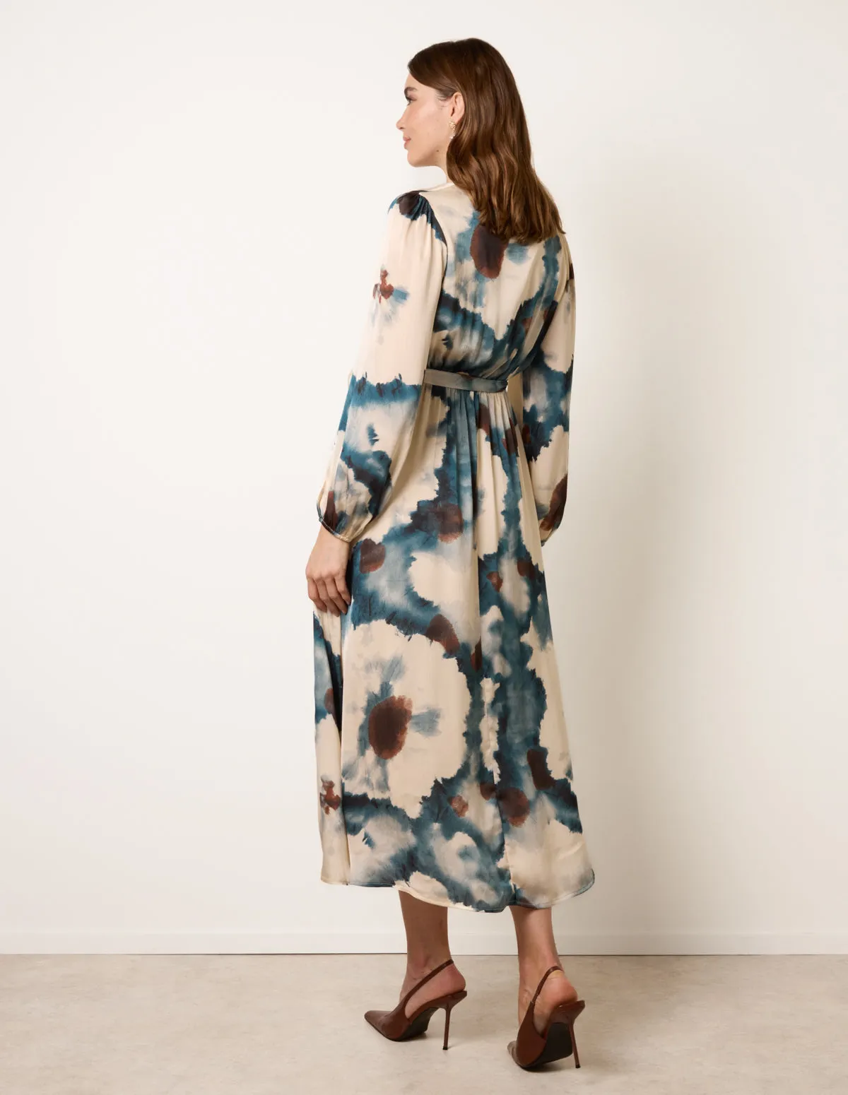 Watercolour Wrap Dress With Tie Belt sold by Blue Vanilla product image thumbnail 4