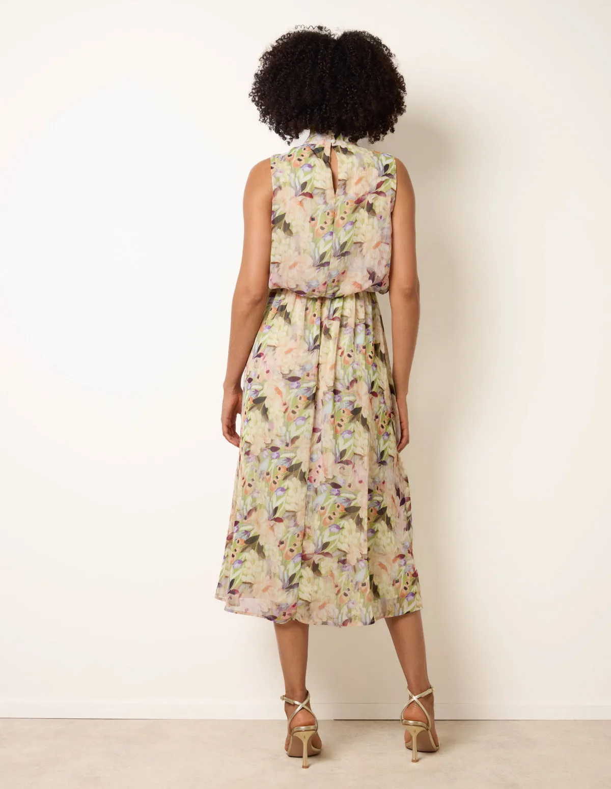 Watercolour Printed Sleeveless Midi Dress sold by Blue Vanilla product image thumbnail 4