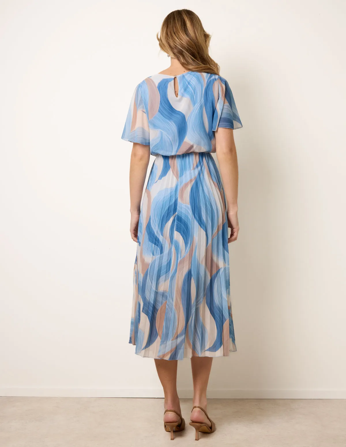 Short Sleeve Pleated Midi Dress sold by Blue Vanilla product image thumbnail 4