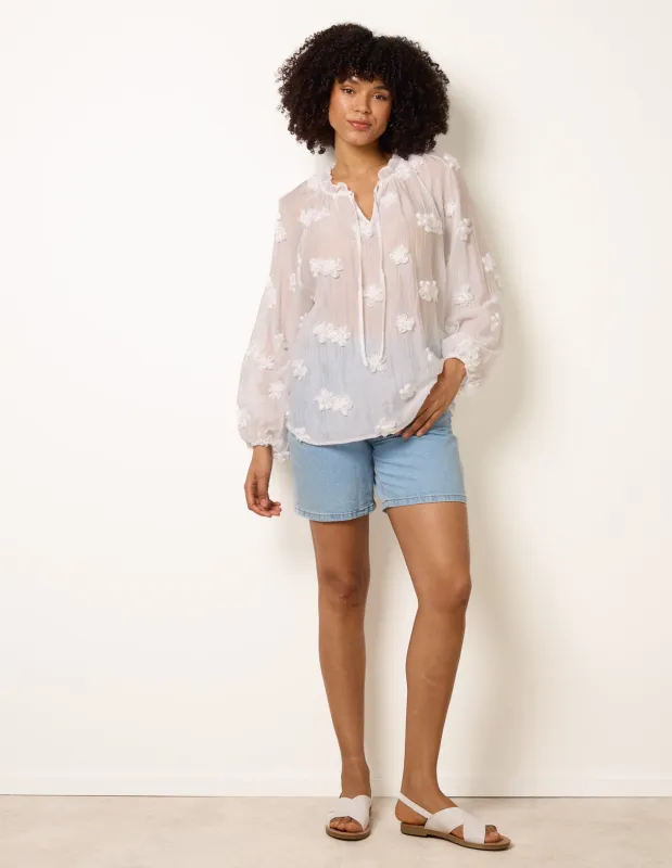 Floral Embroidery Top made by Blue Vanilla