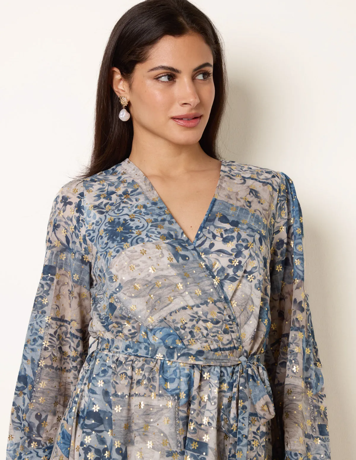 Foil Patchwork Mini Dress sold by Blue Vanilla product image thumbnail 3