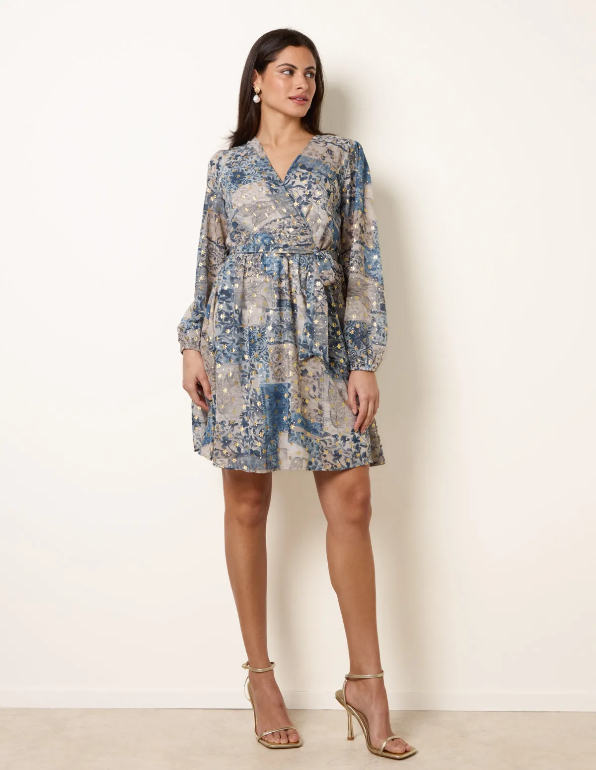 Foil Patchwork Mini Dress sold by Blue Vanilla product image thumbnail 2