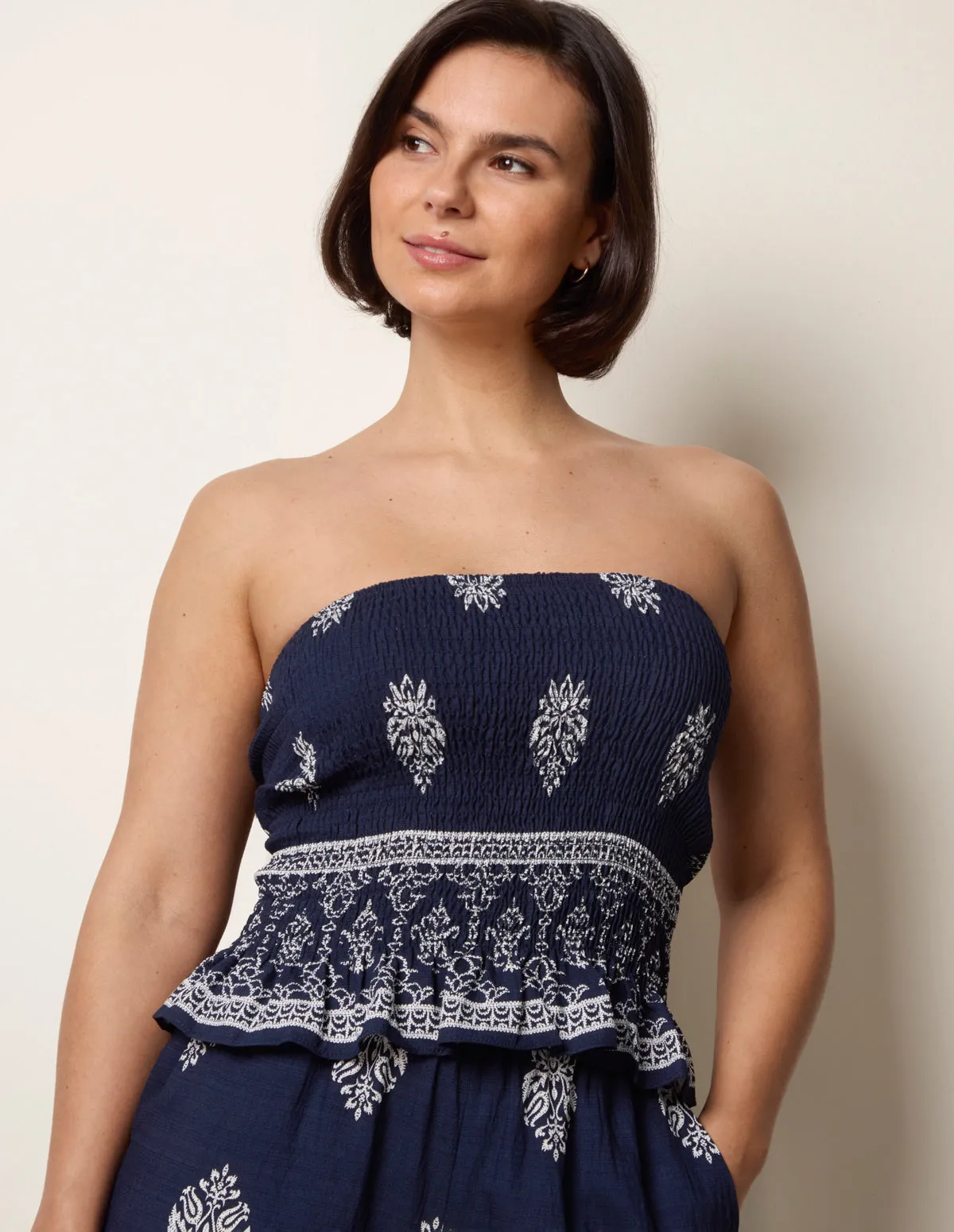 Smocked Top & Wide-Leg Trouser Set sold by Blue Vanilla product image thumbnail 2