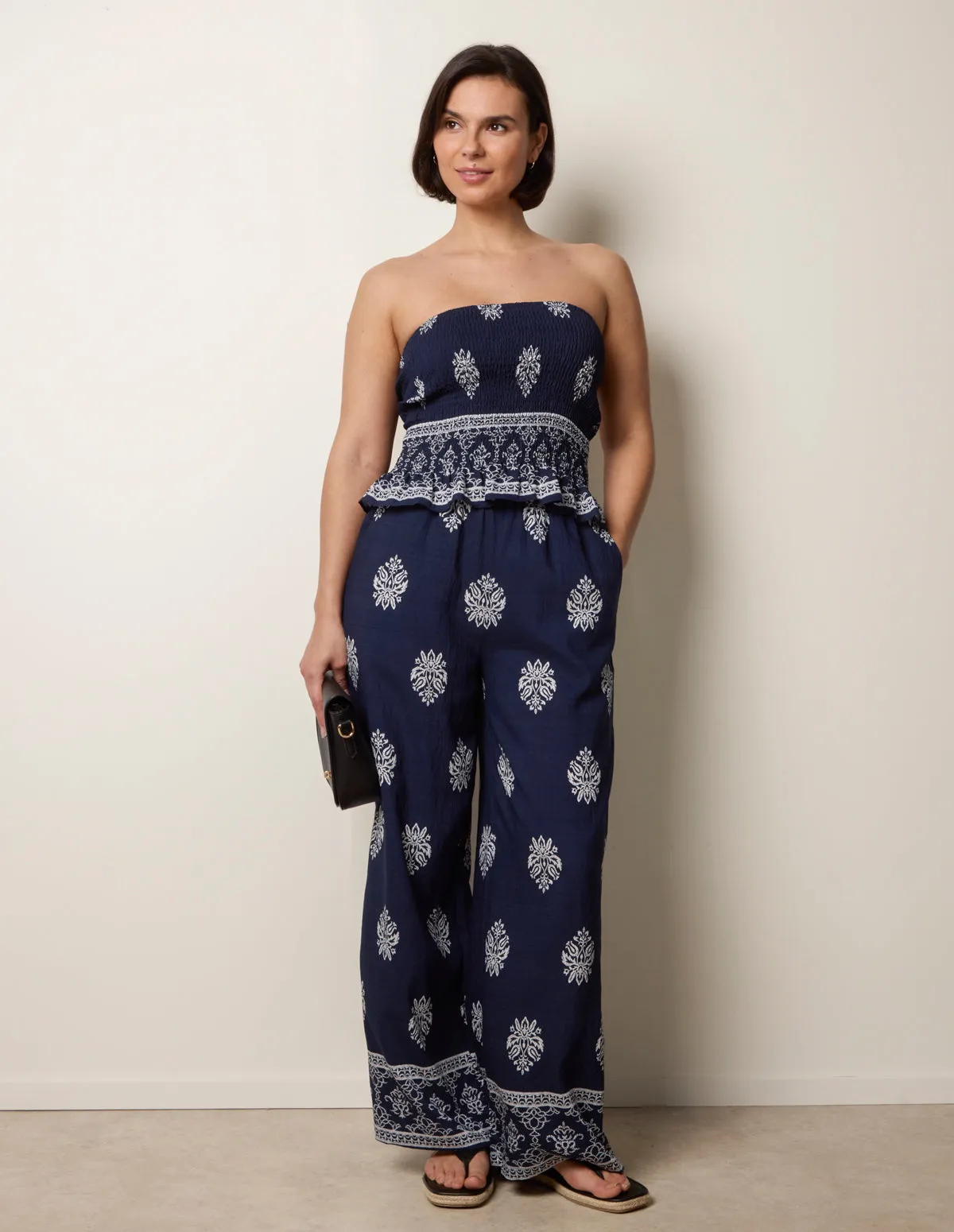 Smocked Top & Wide-Leg Trouser Set sold by Blue Vanilla product image thumbnail 3