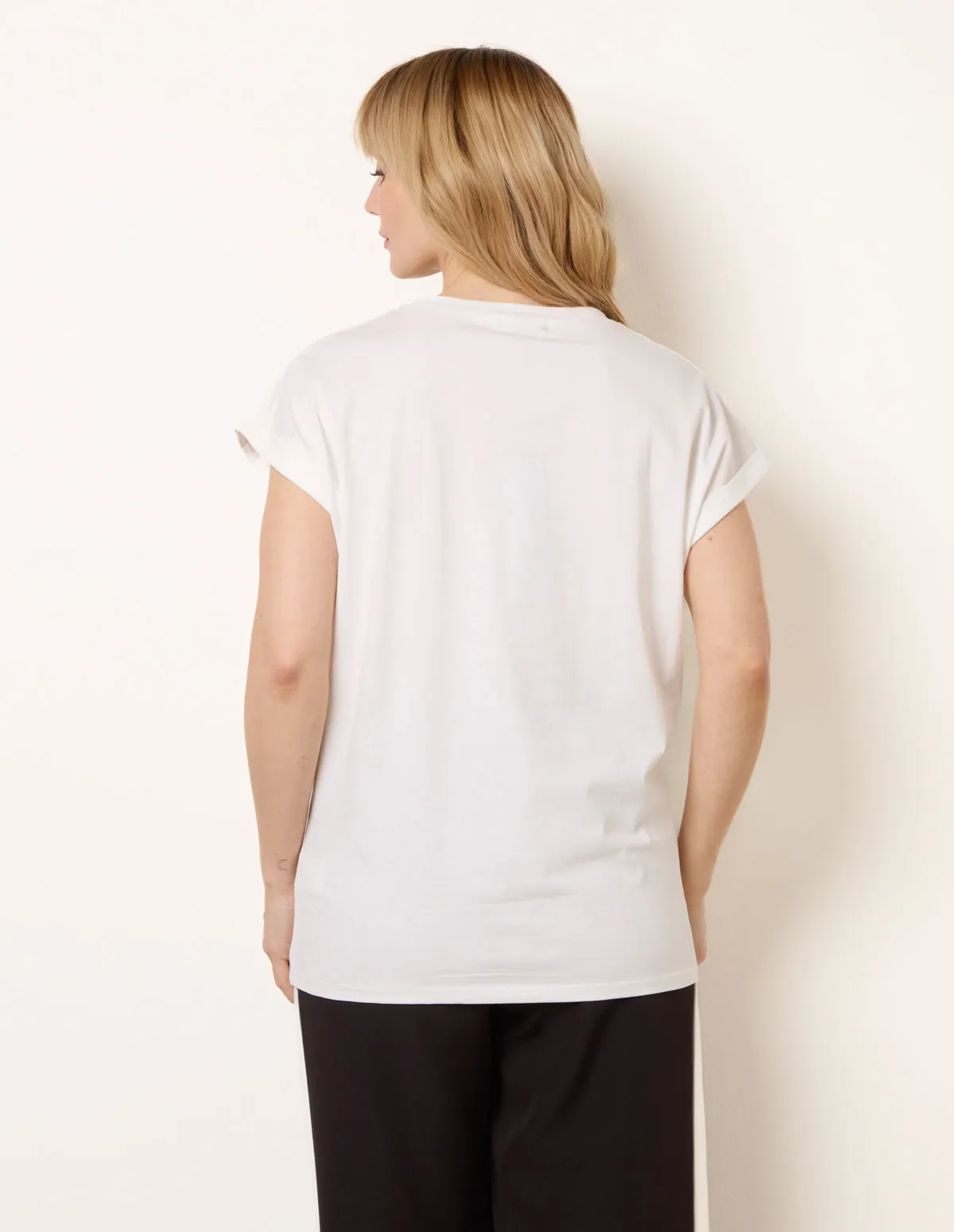 T-Shirt With Floral Embroidery sold by Blue Vanilla product image thumbnail 4