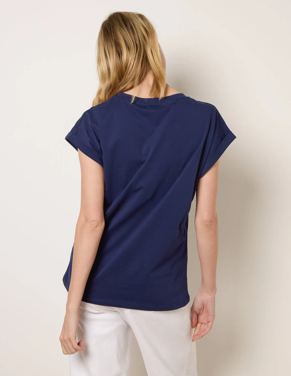 T-Shirt With Big Floral Embroidery sold by Blue Vanilla product image thumbnail 4