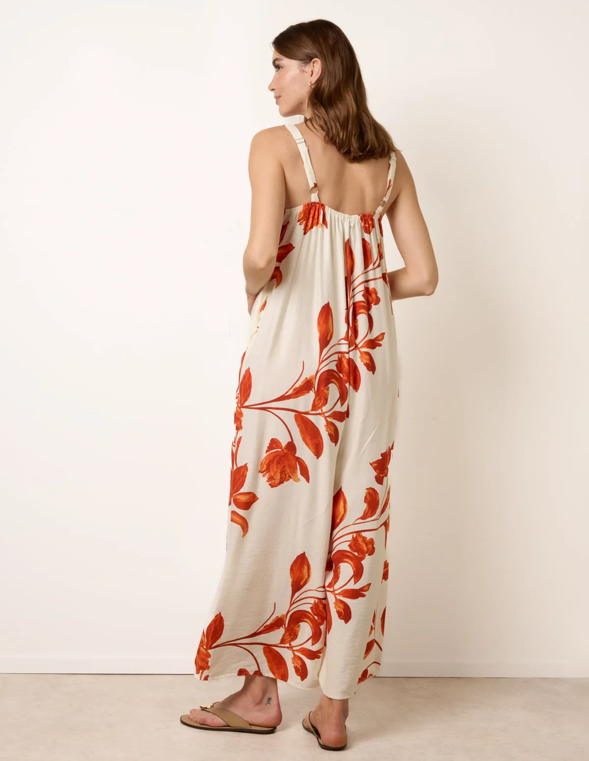 Floral Print Wide Leg Jumpsuit sold by Blue Vanilla product image thumbnail 4