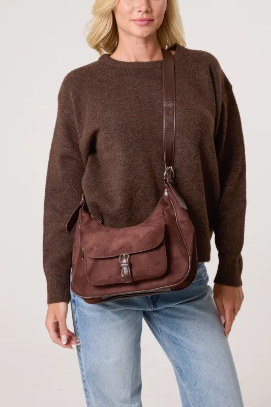 Suedette Adjustable Shoulder Bag made by Blue Vanilla