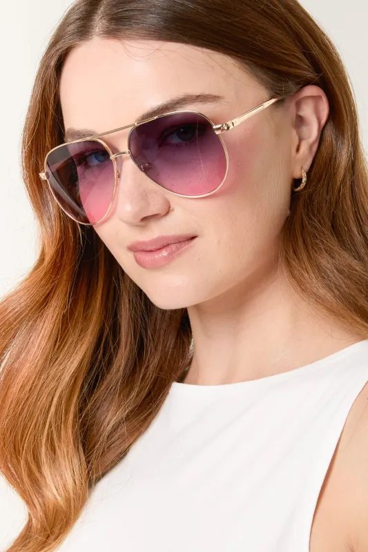 Ombre Lens Gold Frame Sunglasses made by Blue Vanilla