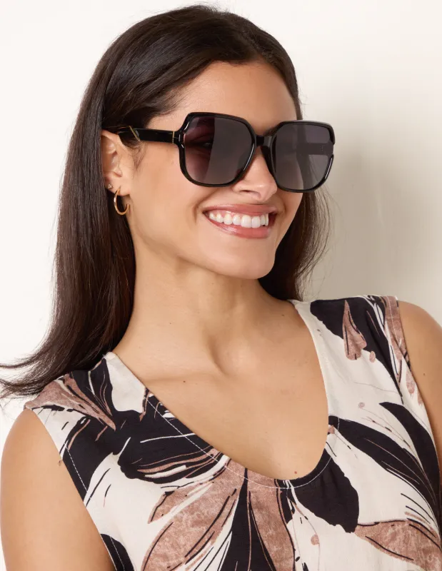 Black Frame Sunglasses With Polarised Lens made by Blue Vanilla