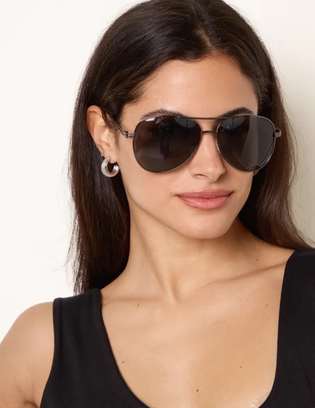 Black Frame Aviators With Polarised Lens made by Blue Vanilla