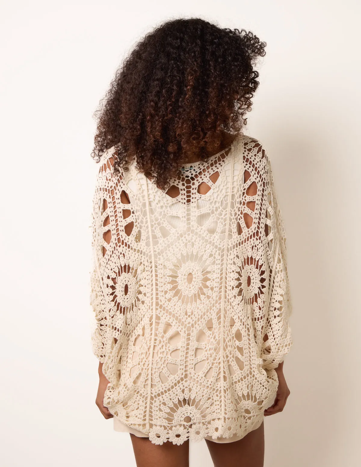 Crochet Detailed Kimono Top sold by Blue Vanilla product image thumbnail 4