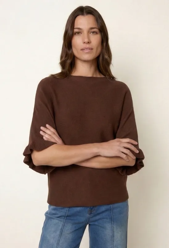 Knitted Frill Sleeve Batwing Jumper sold by Blue Vanilla