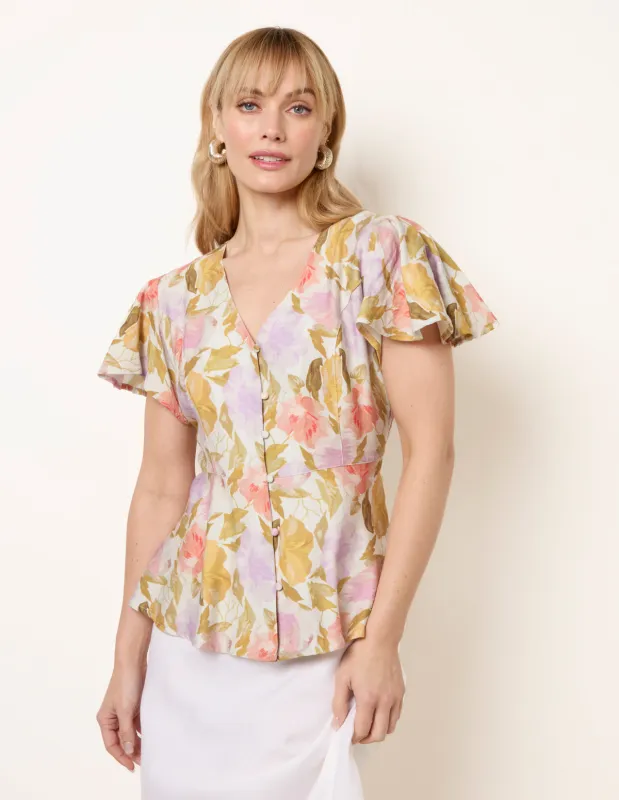 Floral Peplum Top made by Blue Vanilla