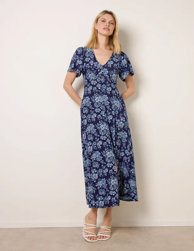 Floral Button Through Midi Dress made by Blue Vanilla