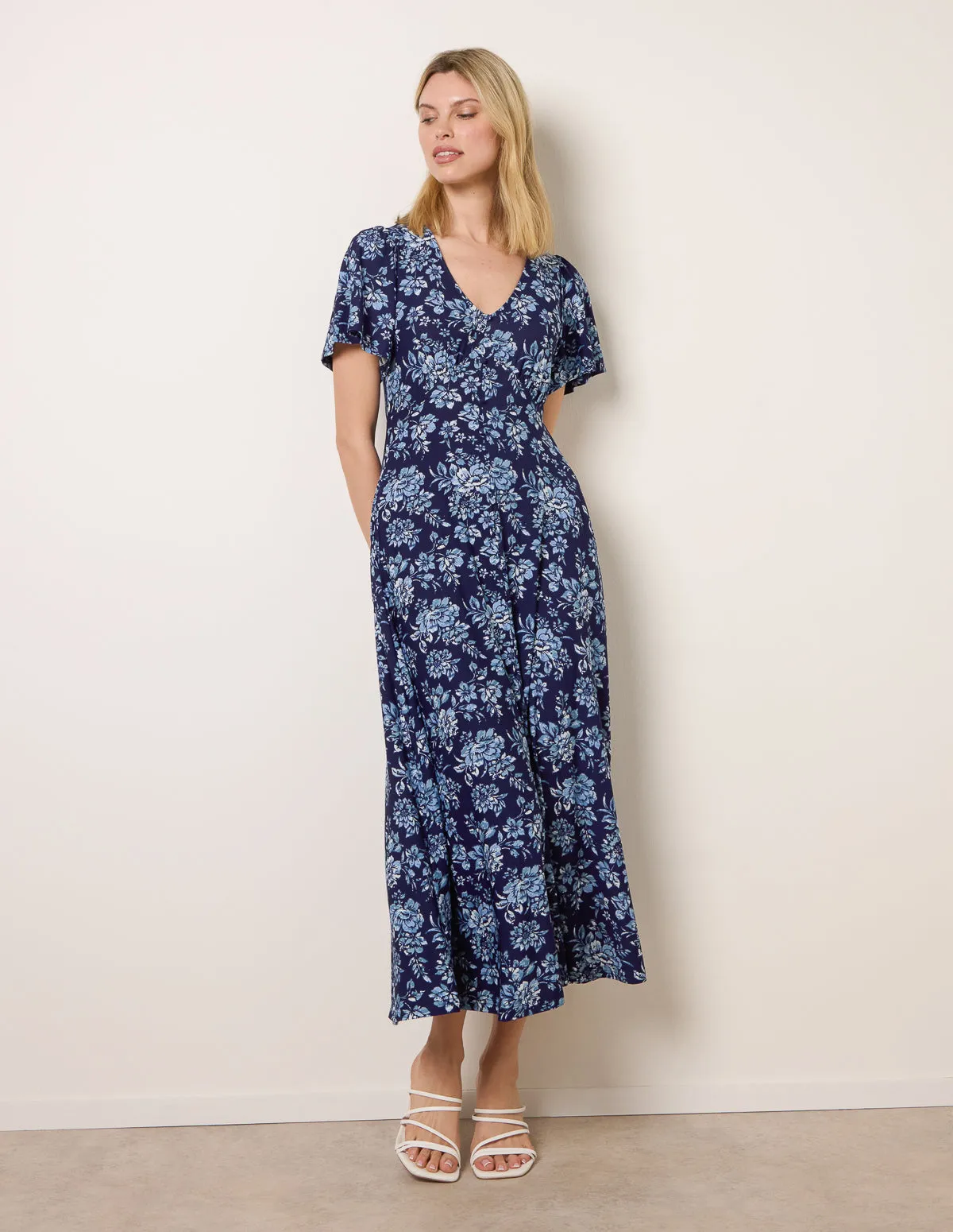 Floral Button Through Midi Dress sold by Blue Vanilla product image thumbnail 3
