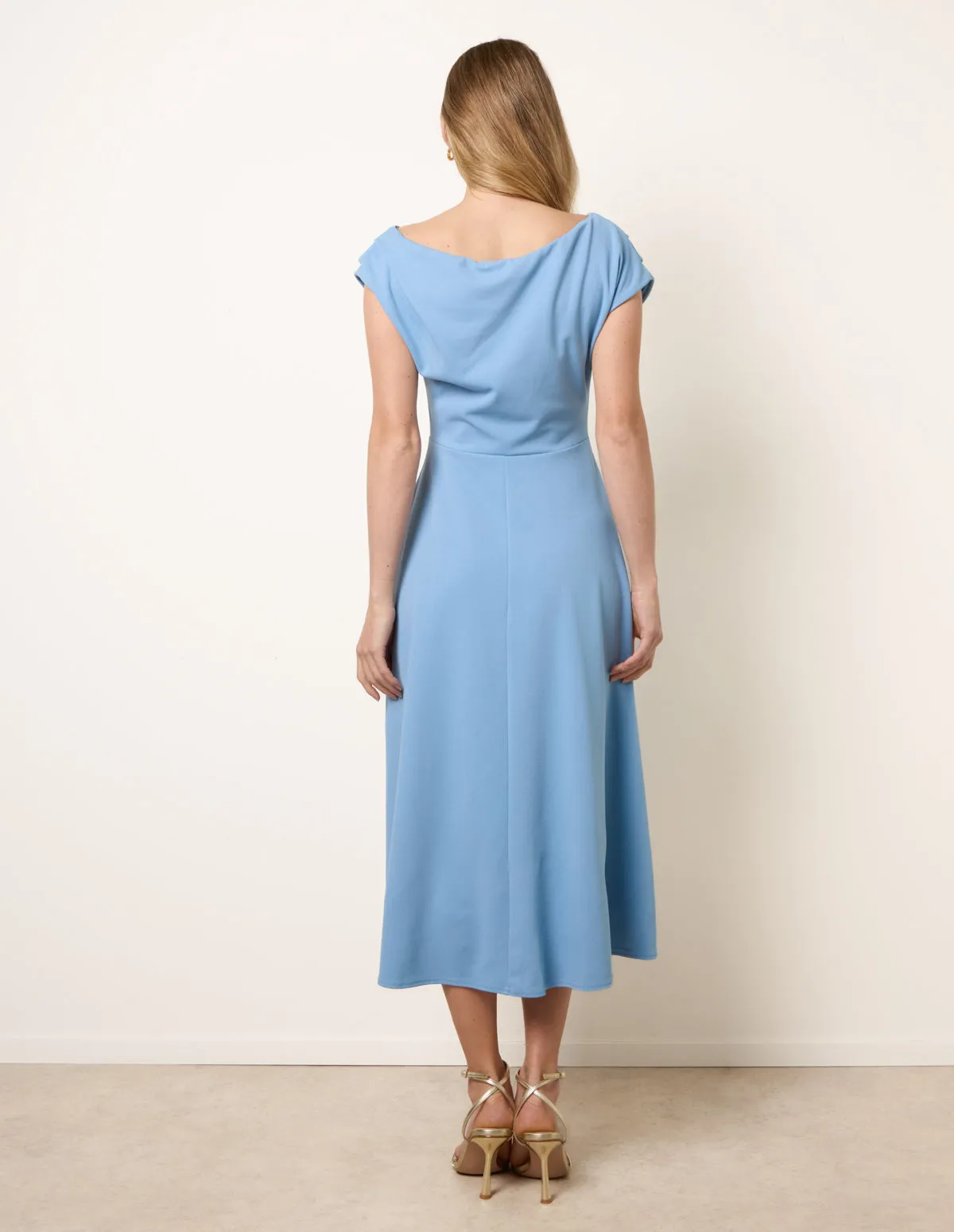 Scuba Crepe Off-Shoulder Skater Dress sold by Blue Vanilla product image thumbnail 4