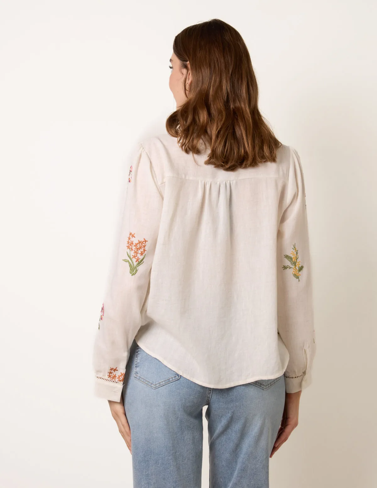 Long Sleeve Embroidered Button Front Blouse sold by Blue Vanilla product image thumbnail 4