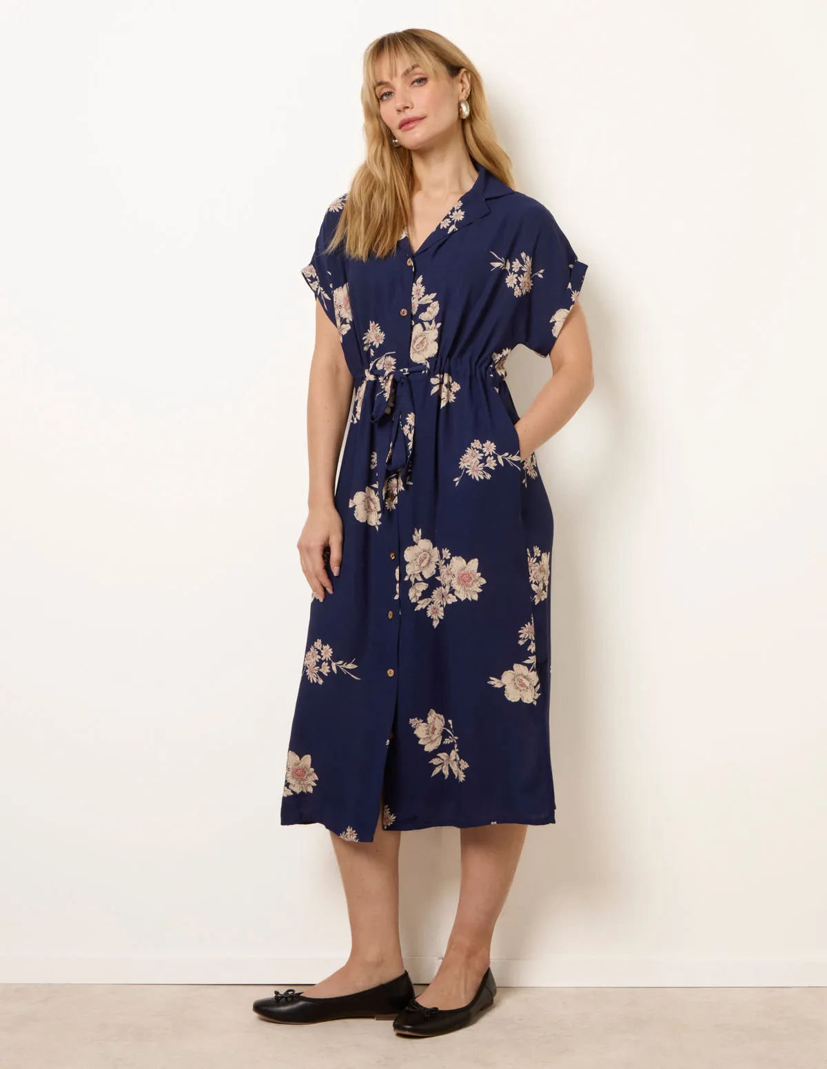 Drawstring Midi Shirt Dress sold by Blue Vanilla