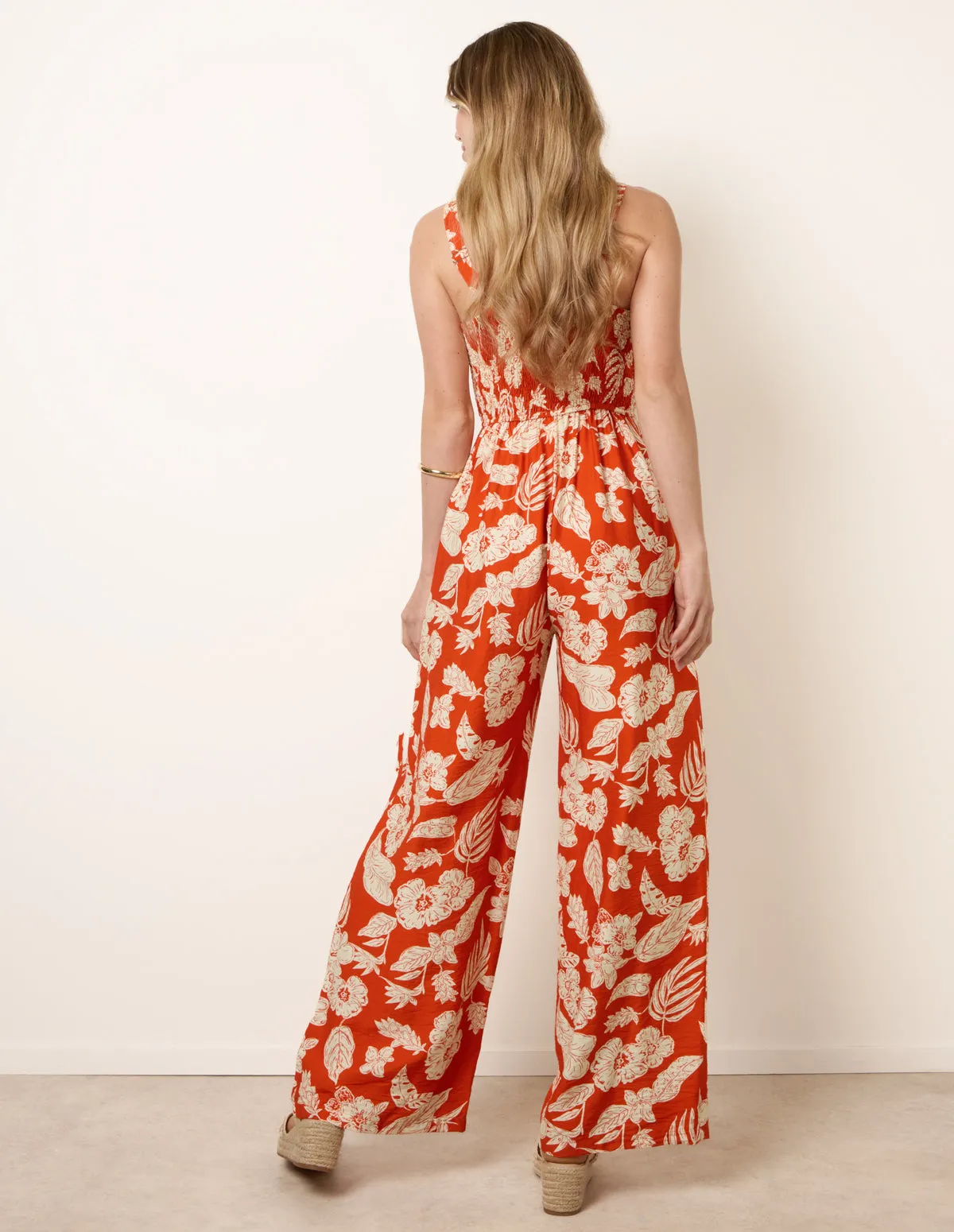 Tropical Tie Front Jumpsuit sold by Blue Vanilla product image thumbnail 4