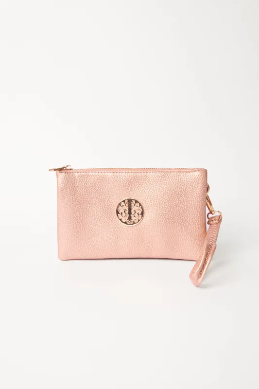 Detailed Zip Up Purse With Detachable Strap made by Blue Vanilla