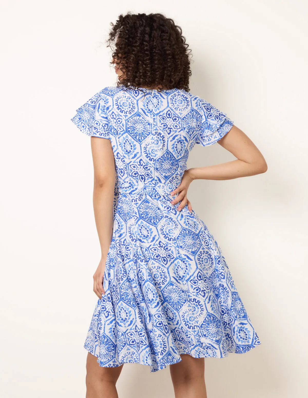 V Neck Godet Dress sold by Blue Vanilla product image thumbnail 4
