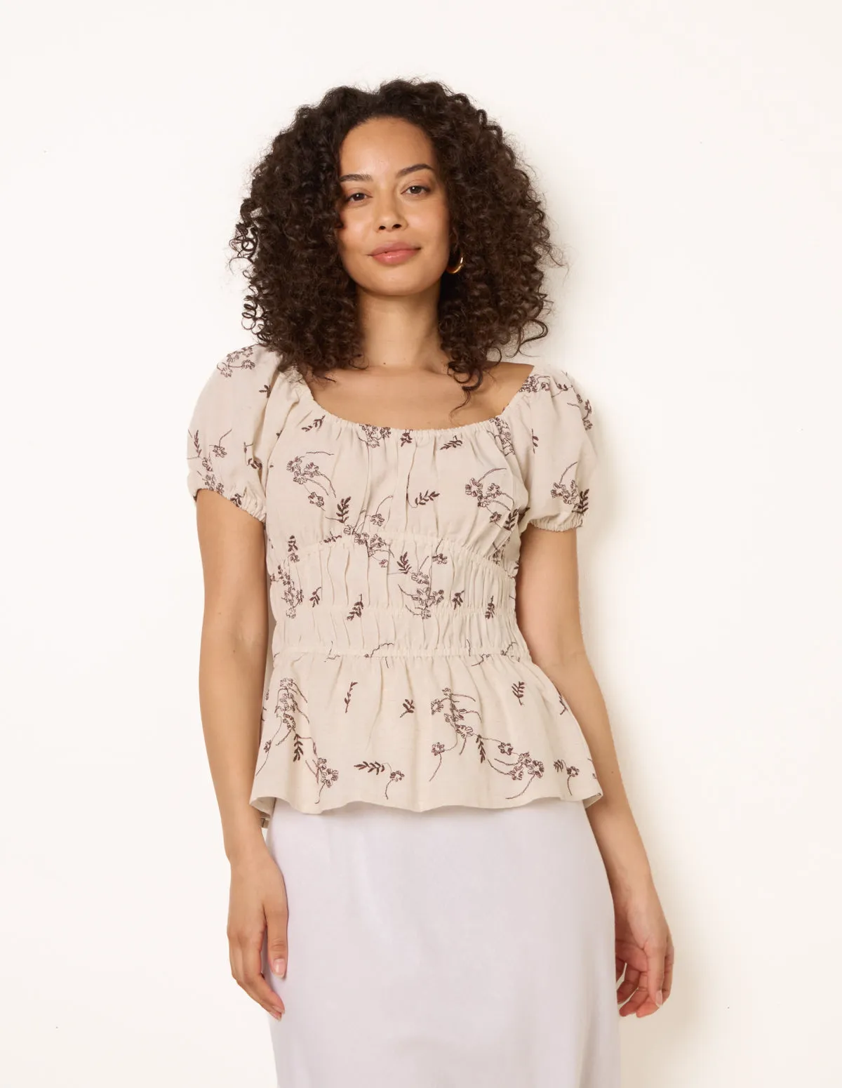 Embroidery Peplum Blouse sold by Blue Vanilla product image thumbnail 3